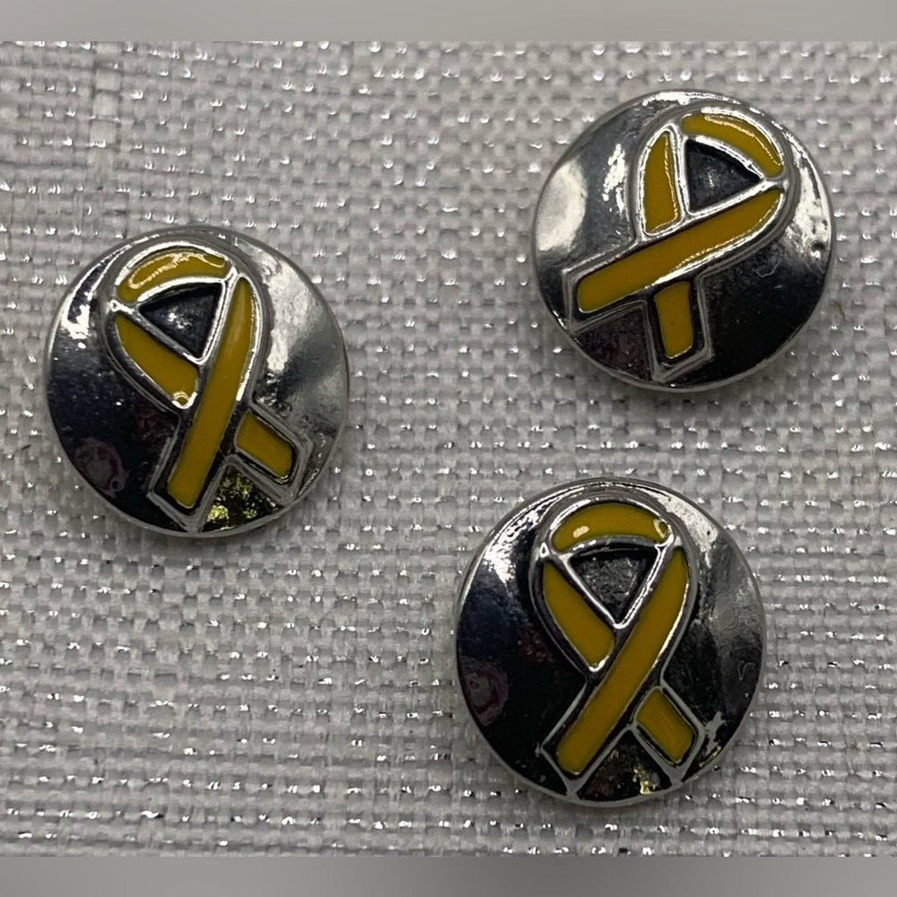 💗YELLOW RIBBON - PETITE 12mm/13mm Matching Ginger Snaps & Co. Snap Button Charms